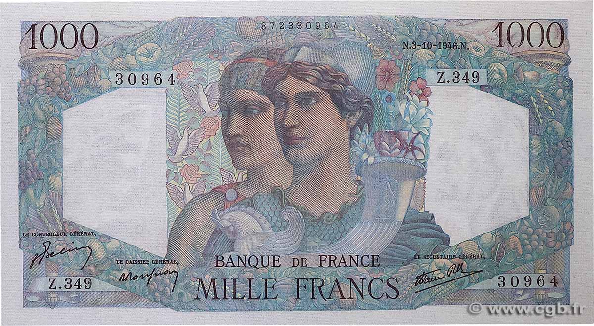 1000 Francs MINERVE ET HERCULE FRANCE 1946 F.41.17 UNC
