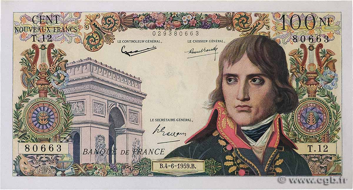 100 Nouveaux Francs BONAPARTE FRANCE 1959 F.59.02 SUP