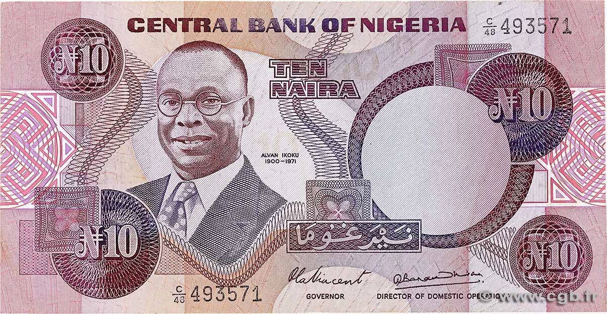 10 Naira NIGERIA 1979 P.21a TB+