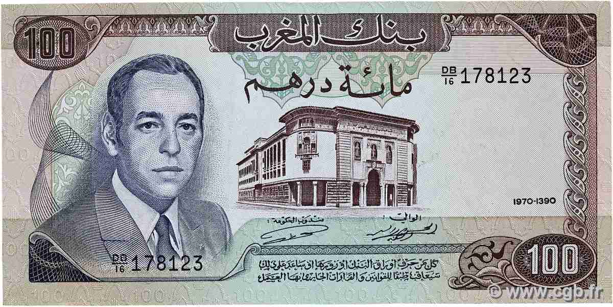100 Dirhams MOROCCO 1970 P.59a VF