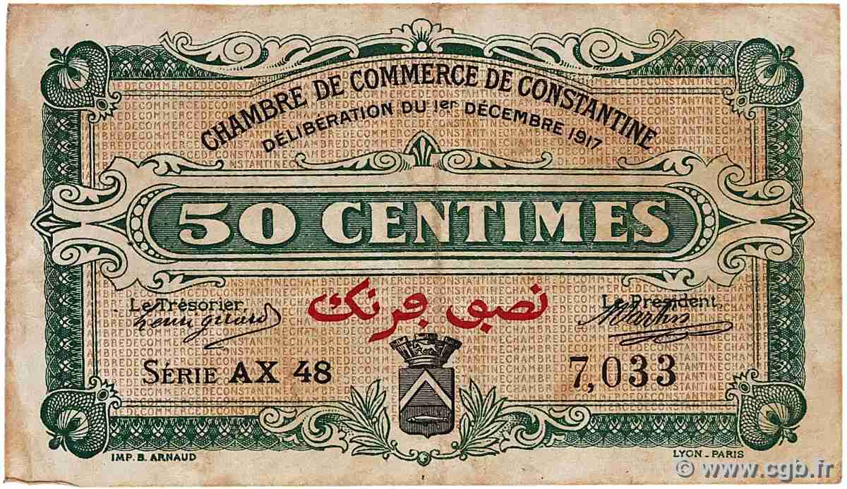 50 Centimes ALGERIEN Constantine 1917 JP.140.12 S