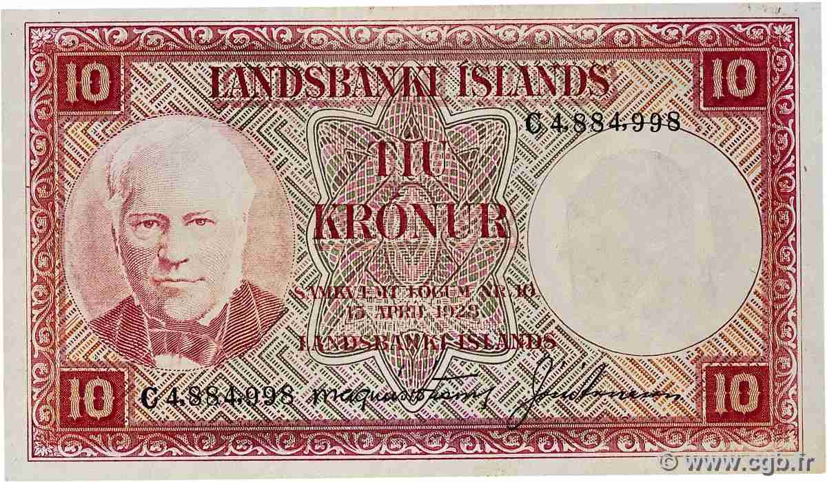 10 Kronur ISLANDE 1948 P.33b pr.SPL