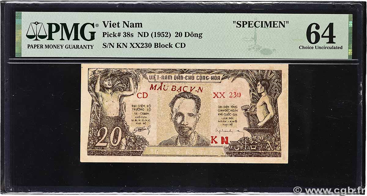 20 Dong Spécimen VIETNAM 1952 P.038s fST+