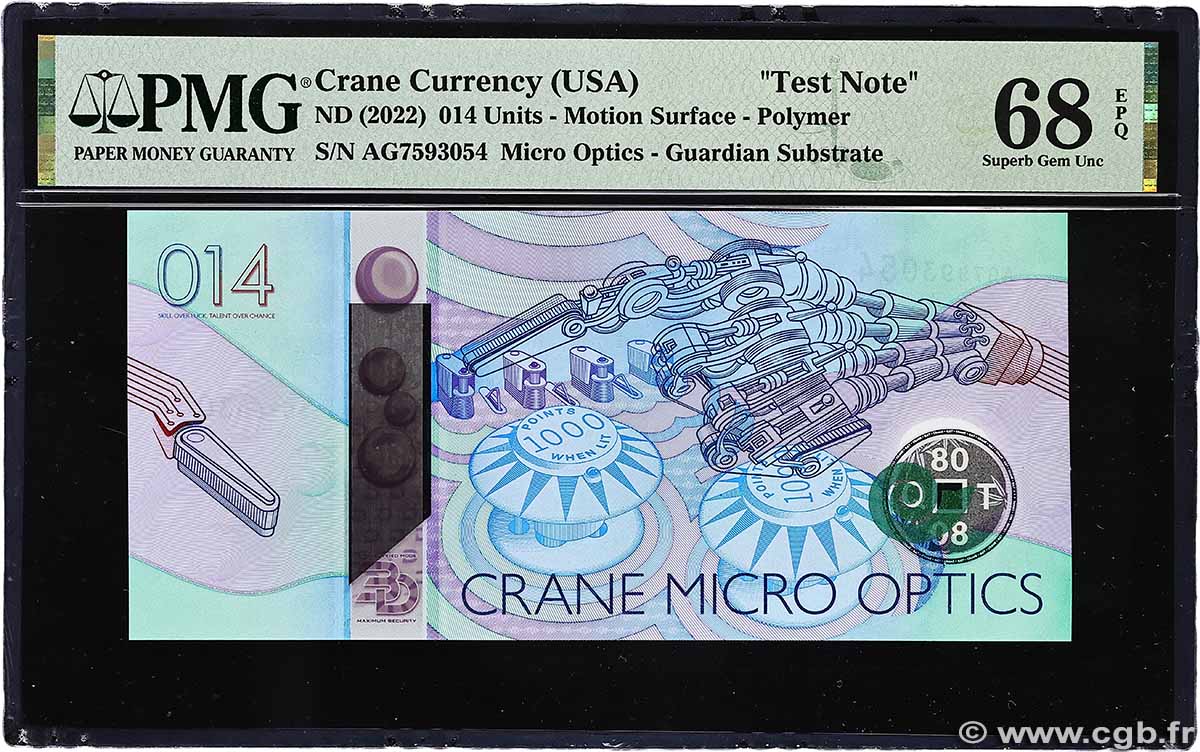 014 Units Test Note ÉTATS-UNIS D AMÉRIQUE 2022 P.- NEUF