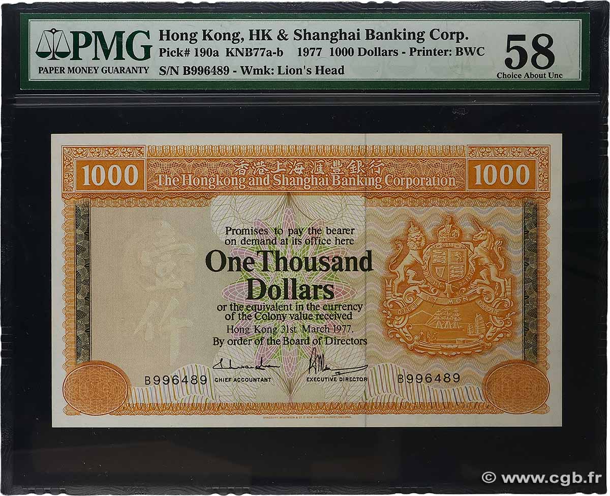 1000 Dollars HONG KONG 1977 P.190a AU