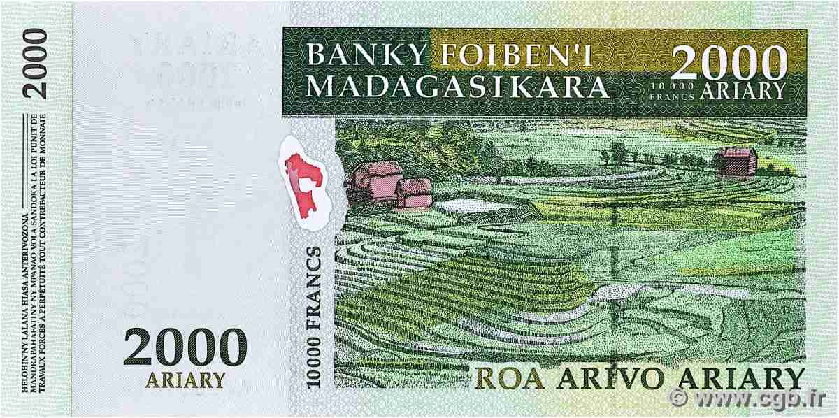 10000 Francs - 2000 Ariary MADAGASCAR 1998 P.083 UNC-