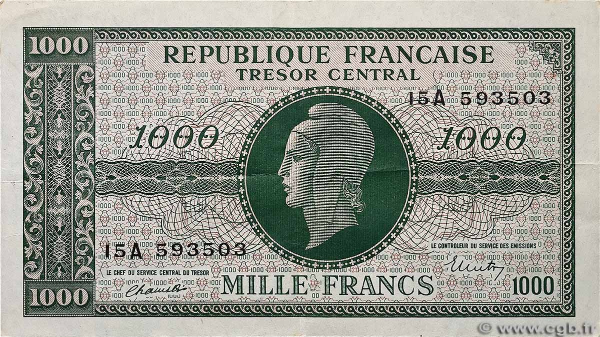 1000 Francs MARIANNE BANQUE D ANGLETERRE FRANCE 1945 VF.12.01 TTB