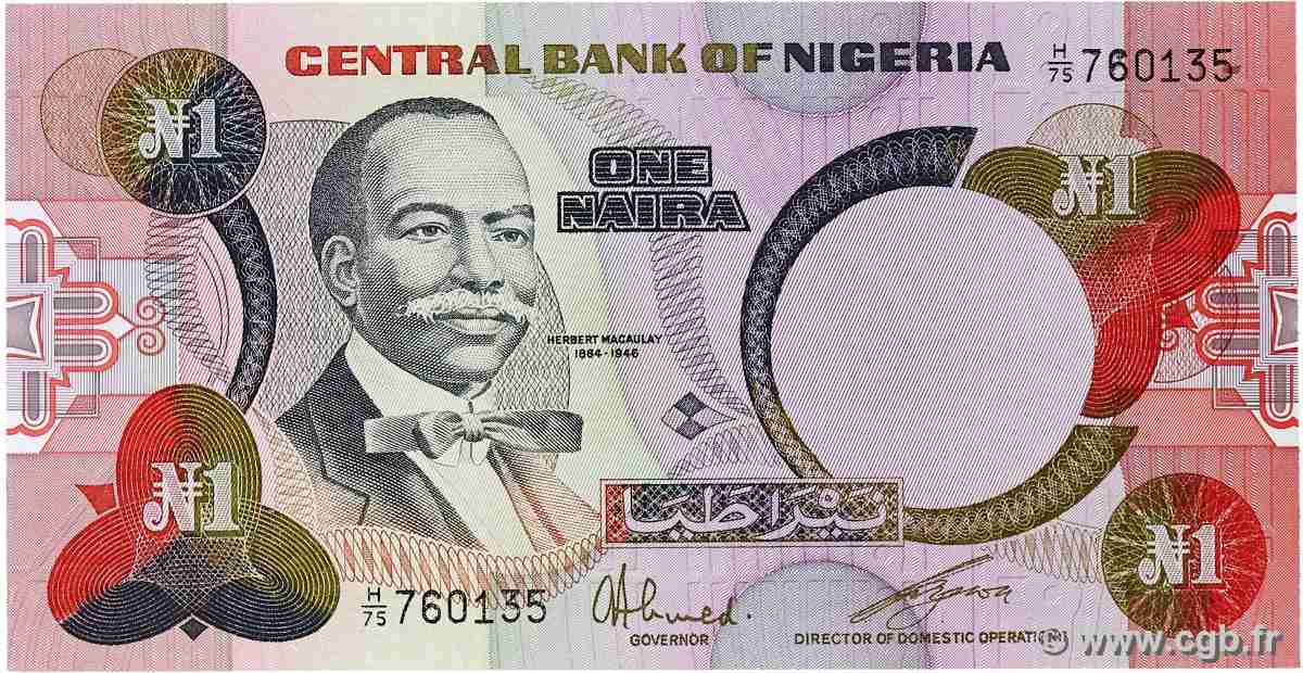 1 Naira NIGERIA 1984 P.23a UNC-