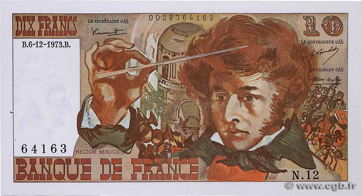 10 Francs BERLIOZ FRANCE 1973 F.63.02 XF+