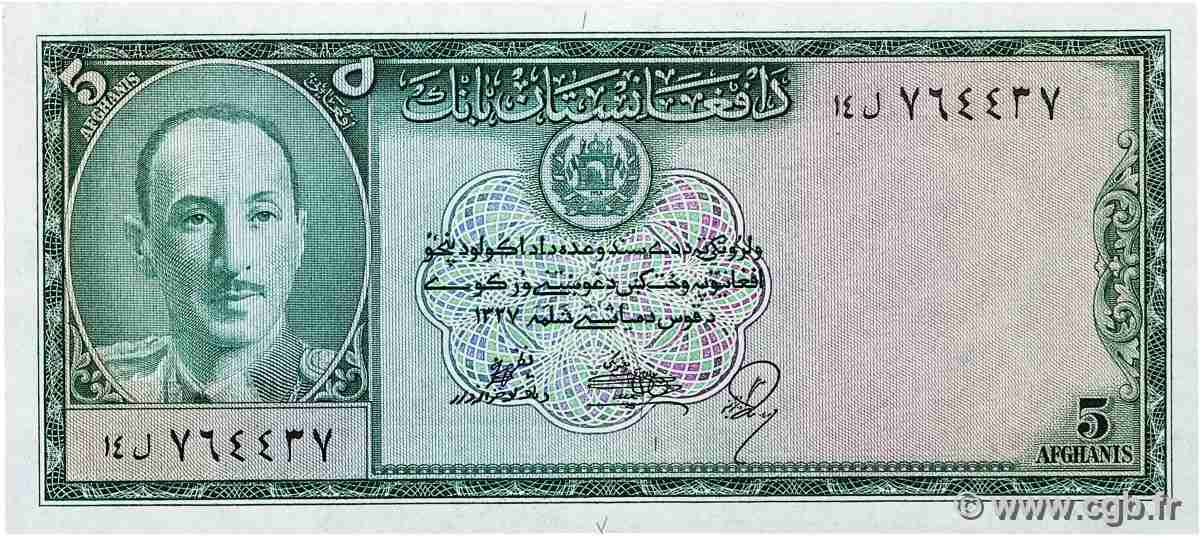 5 Afghanis AFGHANISTAN 1948 P.029 UNC
