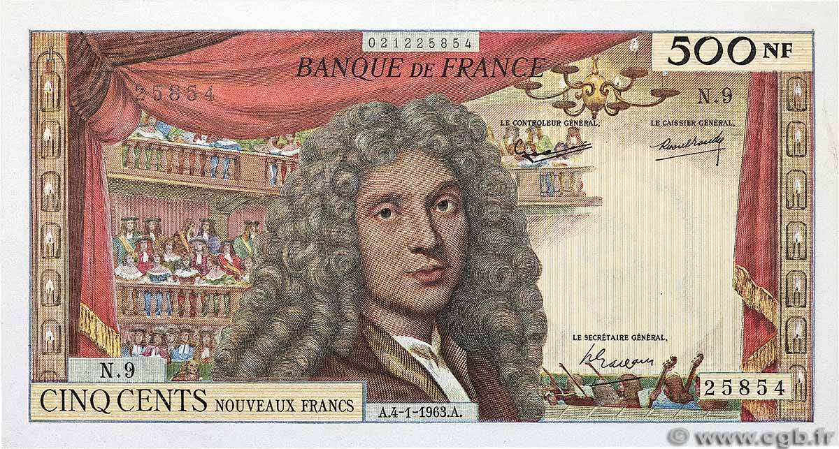500 Nouveaux Francs MOLIÈRE FRANKREICH 1963 F.60.04 fST