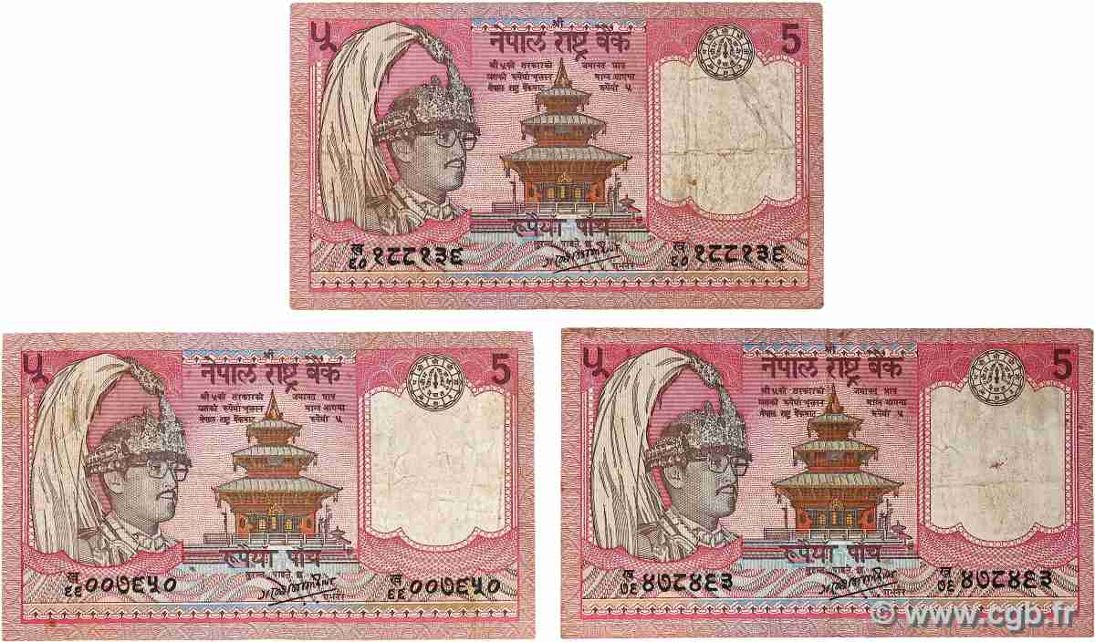 5 Rupees Lot NEPAL 1995 P.30a F