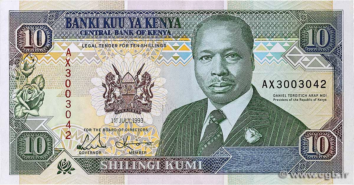 10 Shillings KENYA 1993 P.24e AU