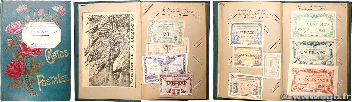 Classeur de 89 billets de chambre de commerce Lot FRANCE regionalism and miscellaneous 1914 JP.- VF - XF