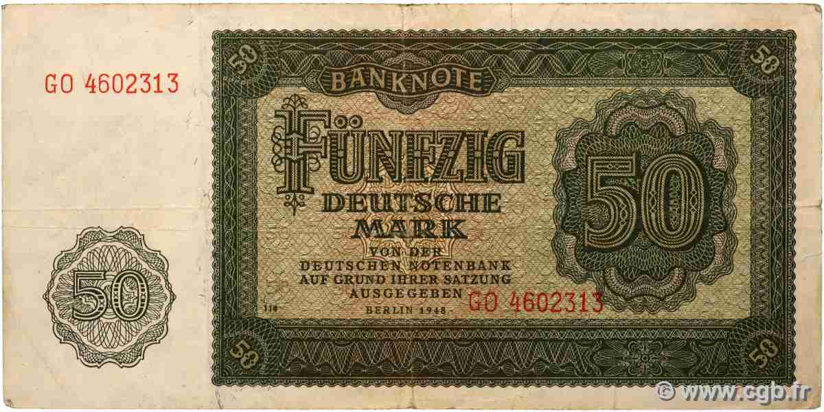 50 Deutsche Mark REPúBLICA DEMOCRáTICA ALEMANA 1948 P.14b BC
