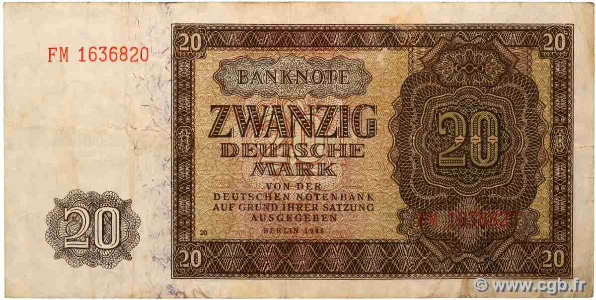 20 Deutsche Mark REPúBLICA DEMOCRáTICA ALEMANA 1948 P.13b BC