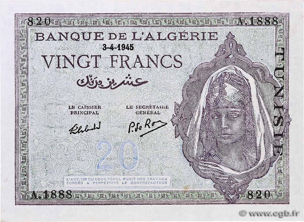 20 Francs TúNEZ 1945 P.18 EBC+