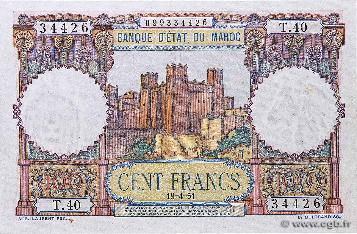 100 Francs MARUECOS 1951 P.45 MBC+