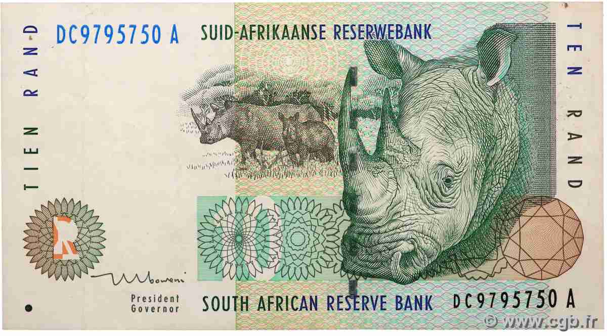 10 Rand SOUTH AFRICA 1993 P.123b VF