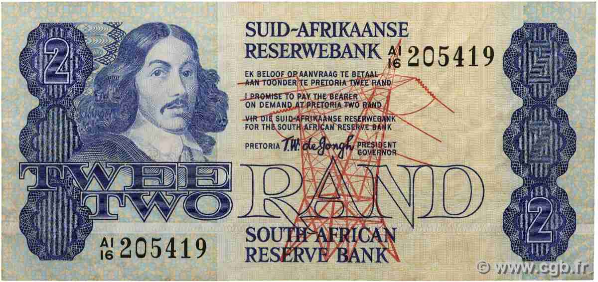 2 Rand SOUTH AFRICA 1978 P.118a VF-