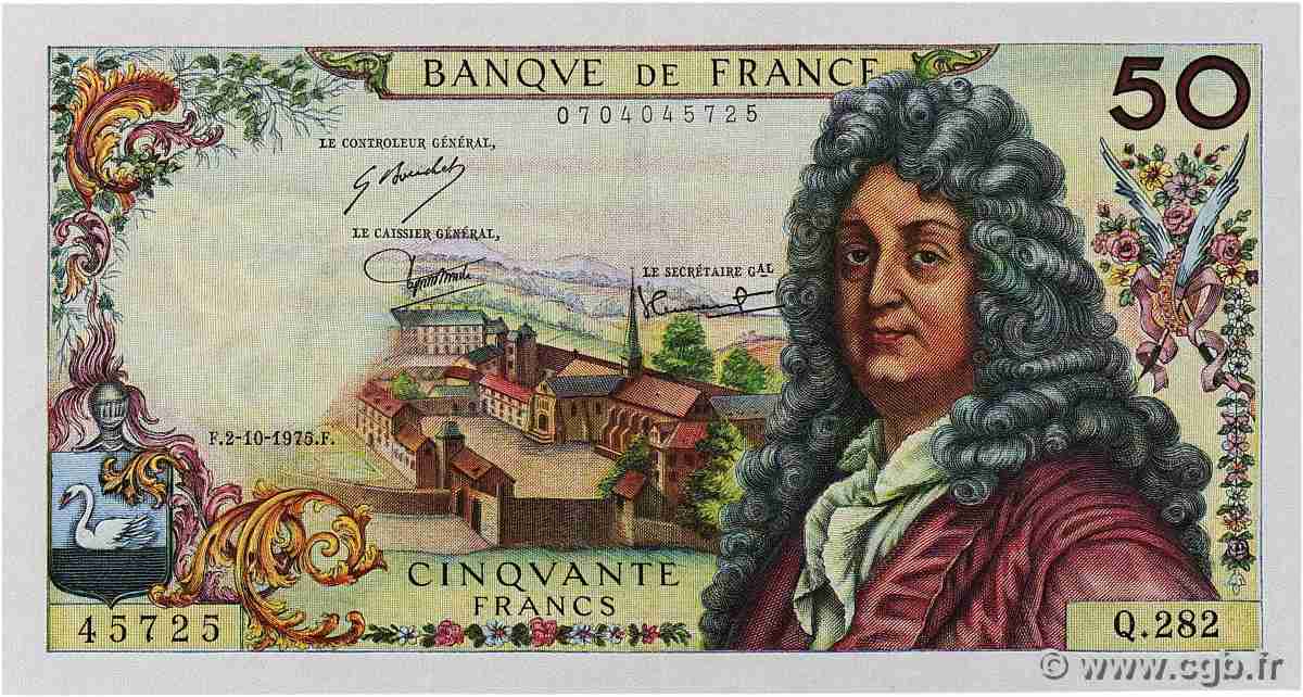 50 Francs RACINE FRANCE 1975 F.64.31 AU