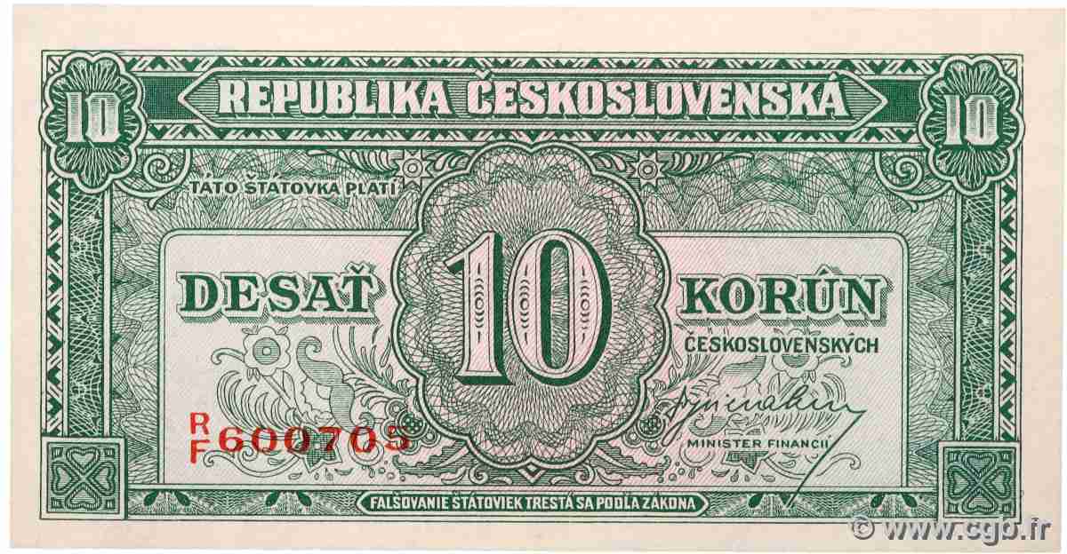 10 Korun CZECHOSLOVAKIA 1945 P.060a UNC