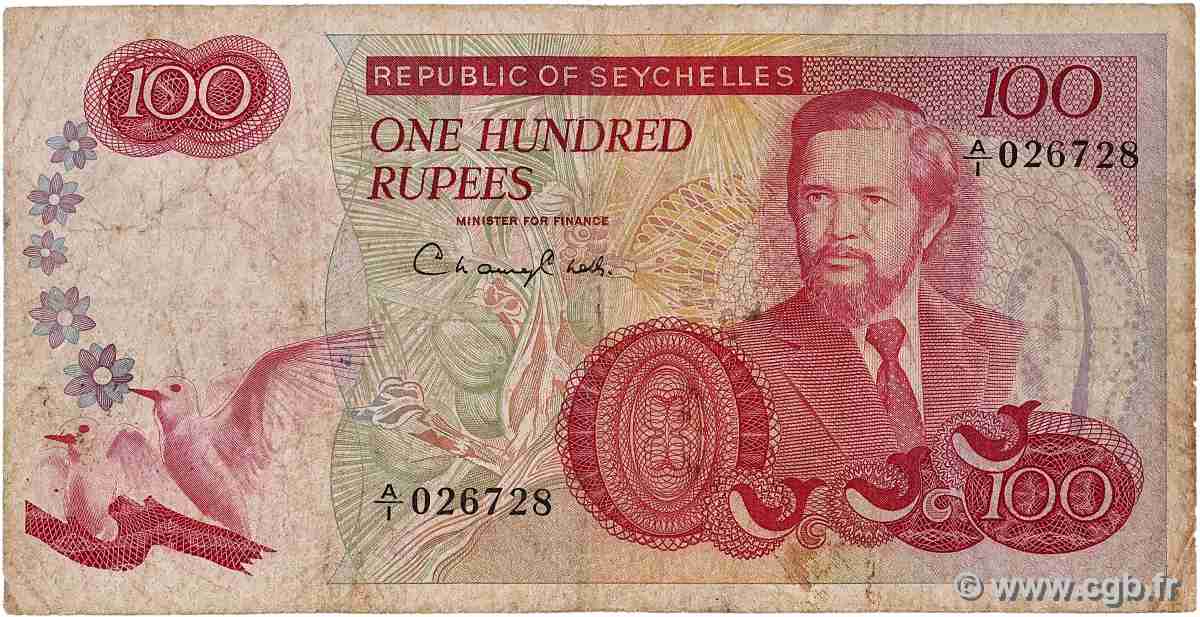 100 Rupees SEYCHELLES 1977 P.22a B+