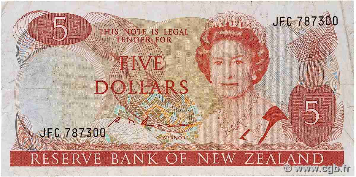 5 Dollars NOUVELLE-ZÉLANDE 1985 P.171b TB