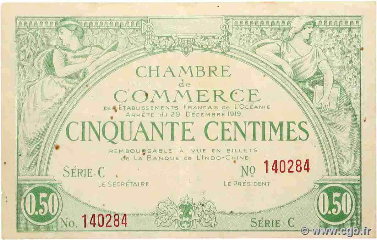 50 Centimes OCÉANIE 1919 P.02b TTB+