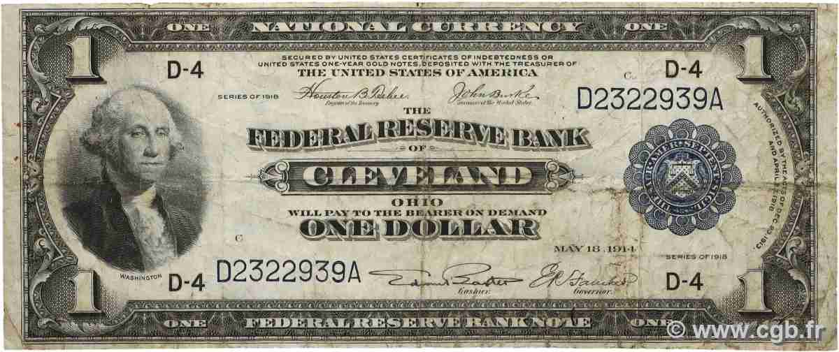 1 Dollar UNITED STATES OF AMERICA Cleveland 1914 P.371D F