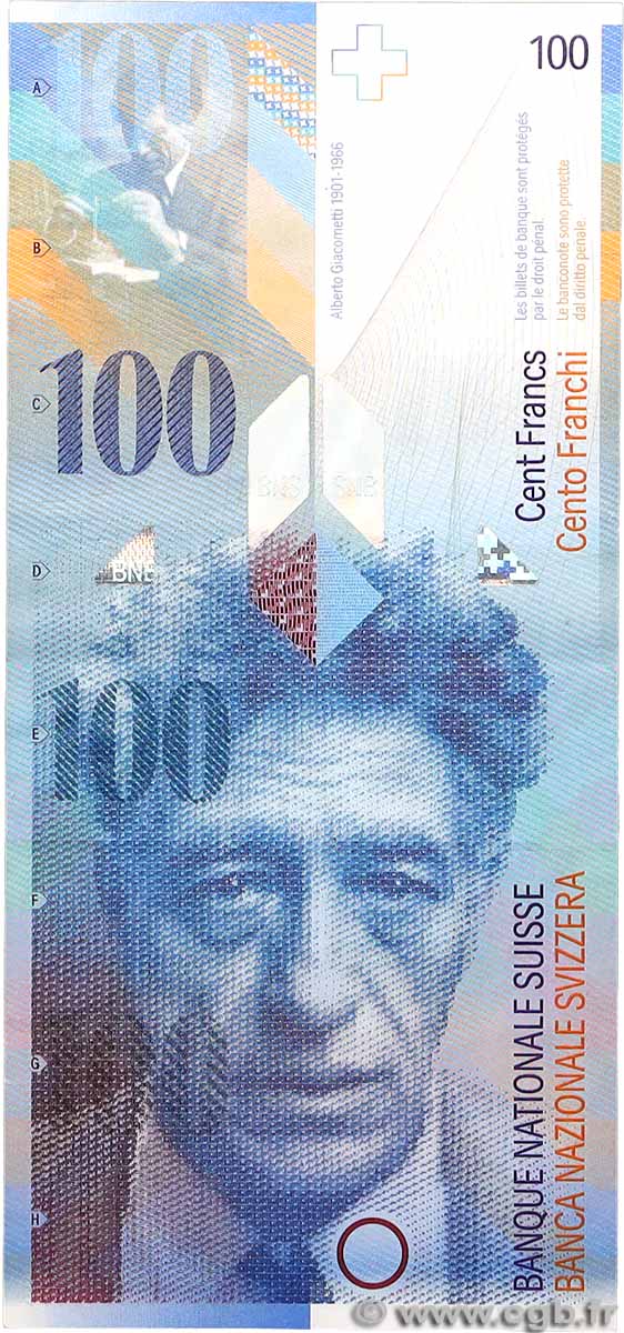 100 Francs SUISSE 1996 P.72a XF