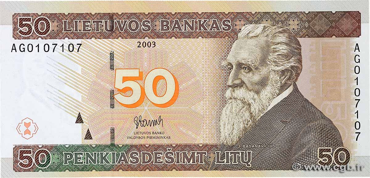 50 Litu Numéro spécial LITHUANIA 2003 P.67 UNC