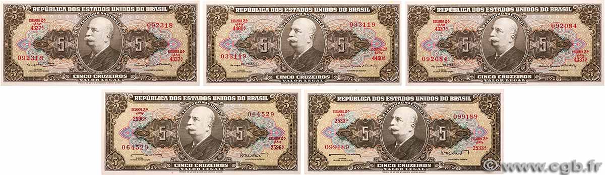 2 Cruzeiros Lot BRAZIL 1964 P.176b et P.176d UNC