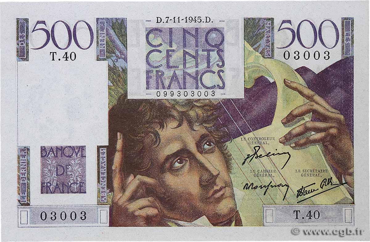 500 Francs CHATEAUBRIAND Numéro spécial FRANCE 1945 F.34.03 XF+