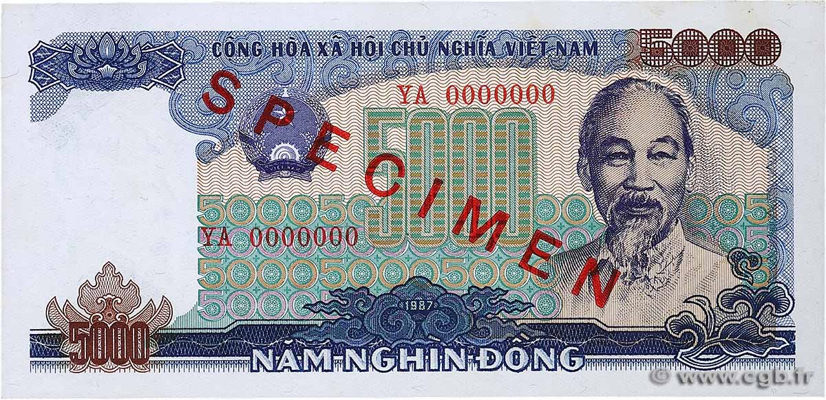 5000 Dong Spécimen VIETNAM 1987 P.104s UNC-