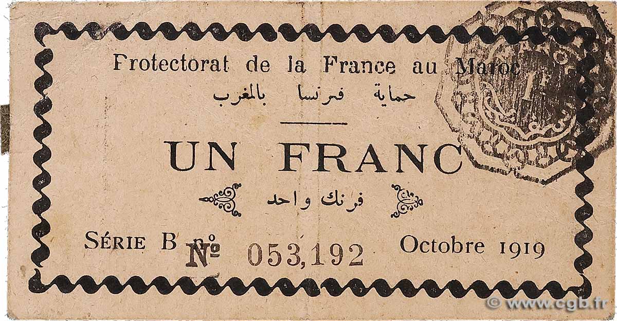 1 Franc MOROCCO 1919 P.06a VF