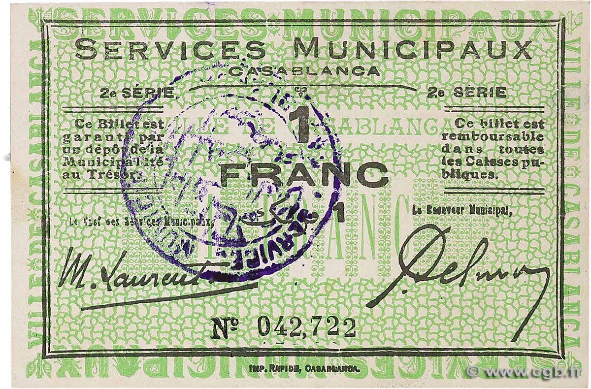 1 Franc MOROCCO Casablanca 1919 K.564 AU