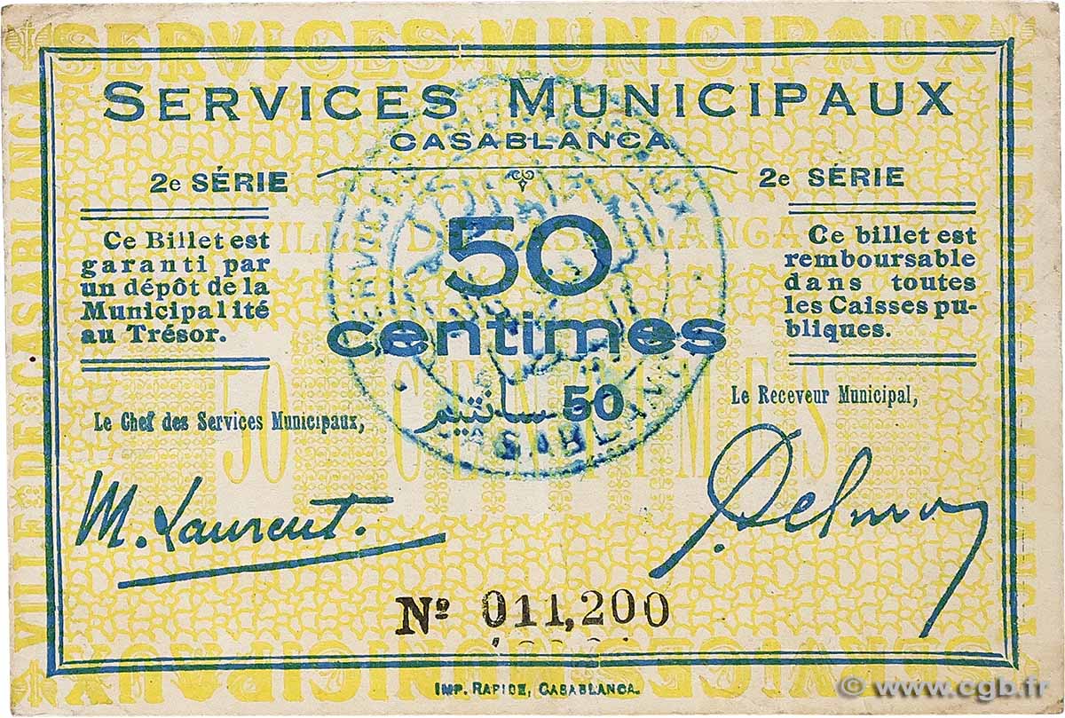 50 Centimes MOROCCO Casablanca 1919 K.562a VF