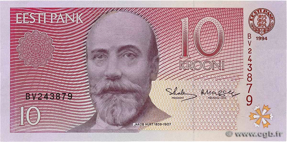 10 Krooni ESTONIE 1994 P.77a NEUF