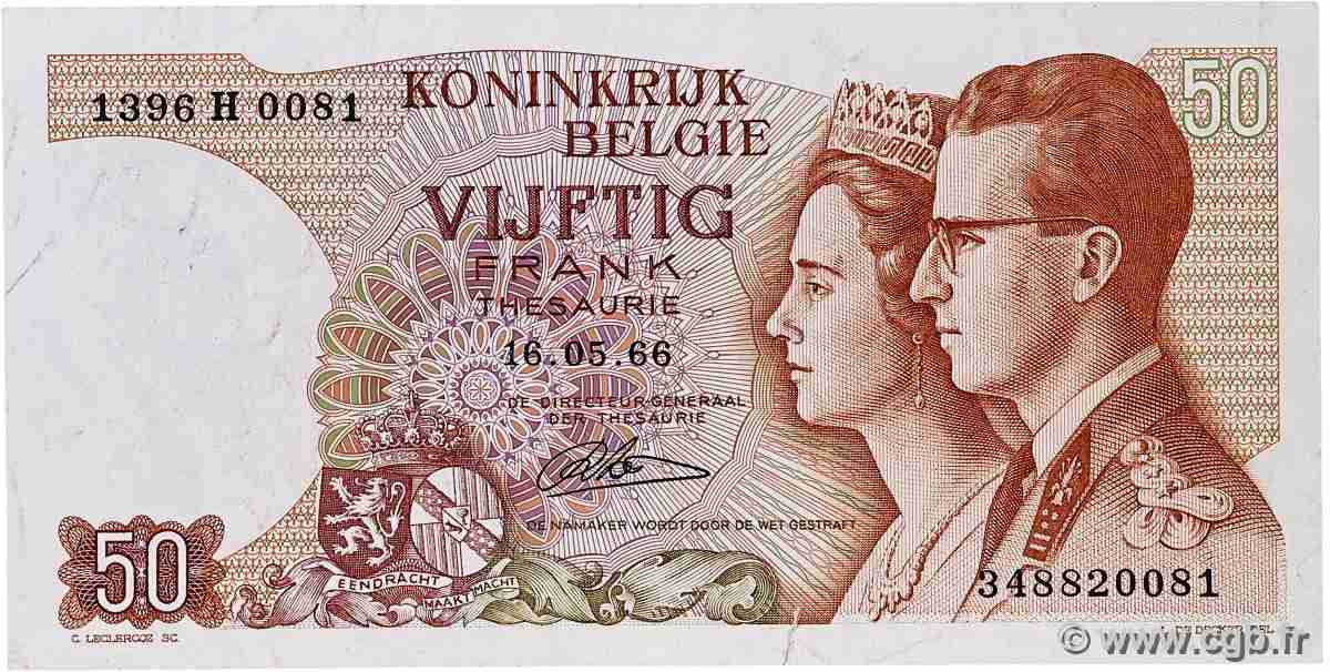 50 Francs BELGIQUE 1966 P.139 TTB+