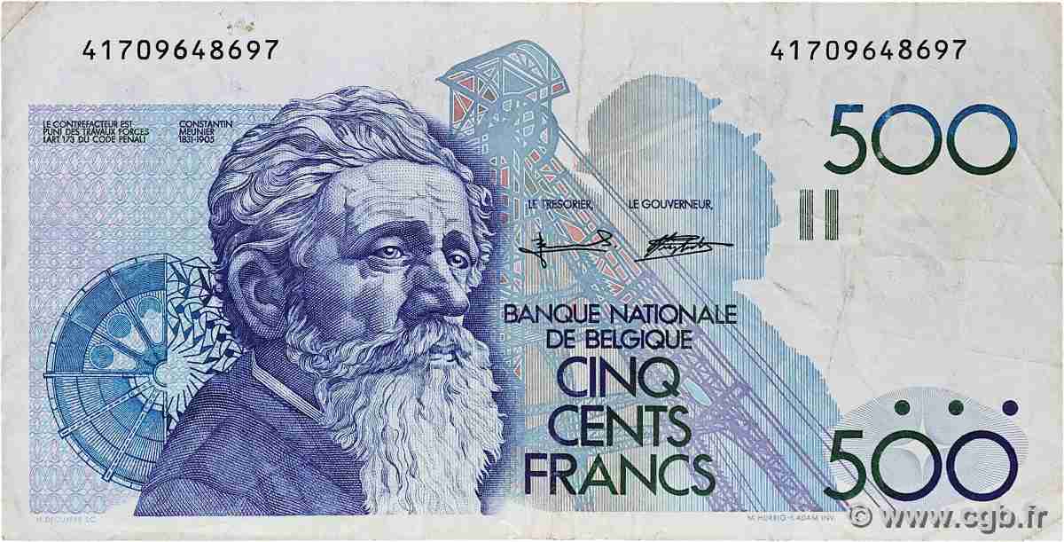 500 Francs BELGIQUE 1982 P.143a TB+