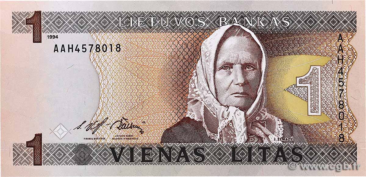 1 Litas LITUANIA 1994 P.53a SC+