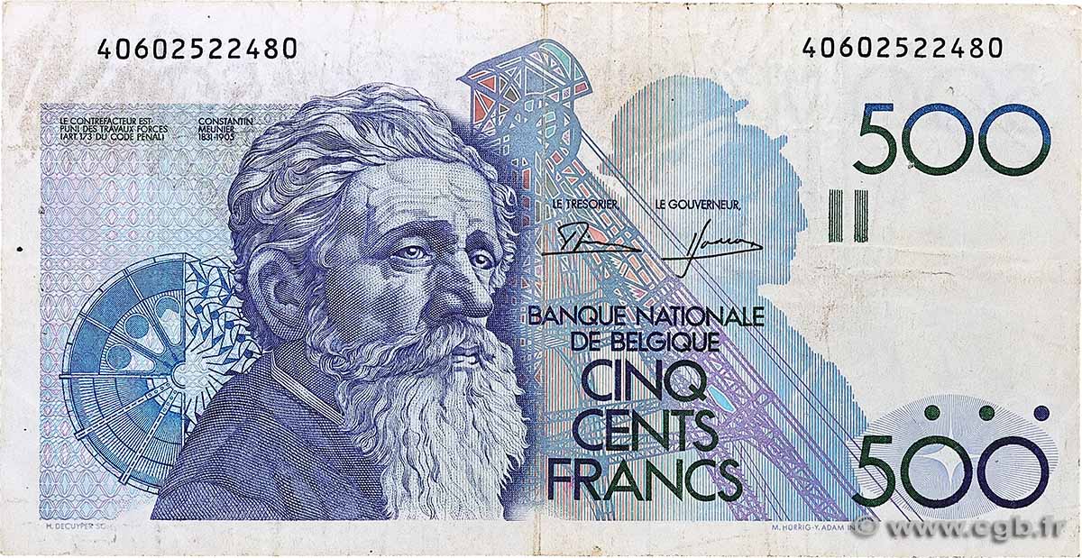 500 Francs BELGIQUE 1982 P.143 TB