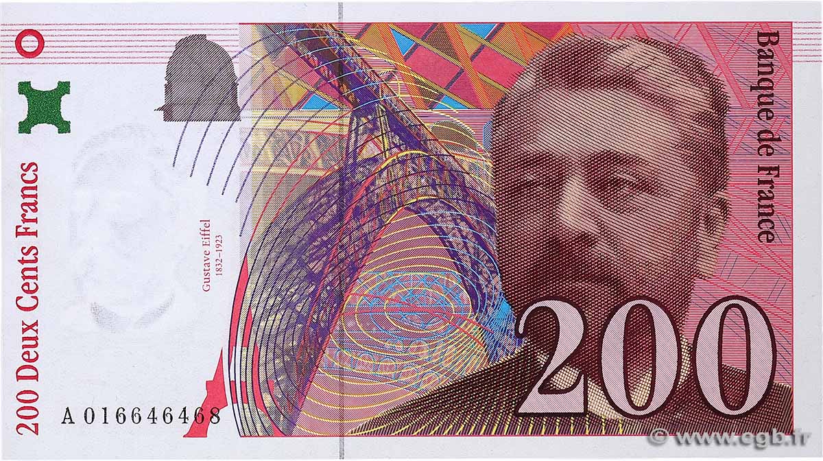 200 Francs EIFFEL Sans STRAP Fauté FRANCE 1996 F.75f4.02 pr.NEUF