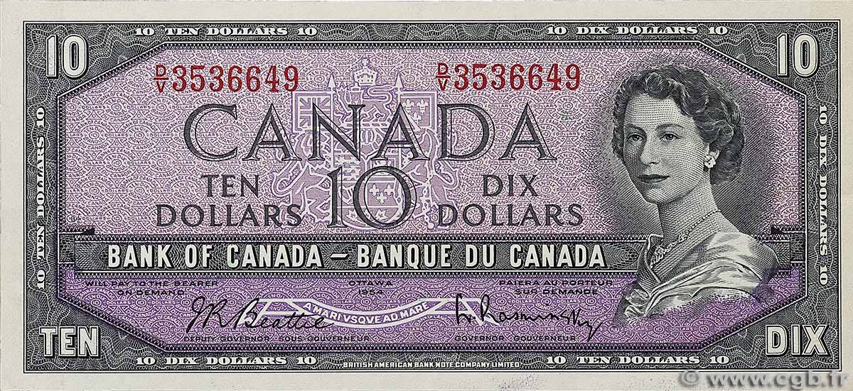10 Dollars CANADA 1954 P.079b XF