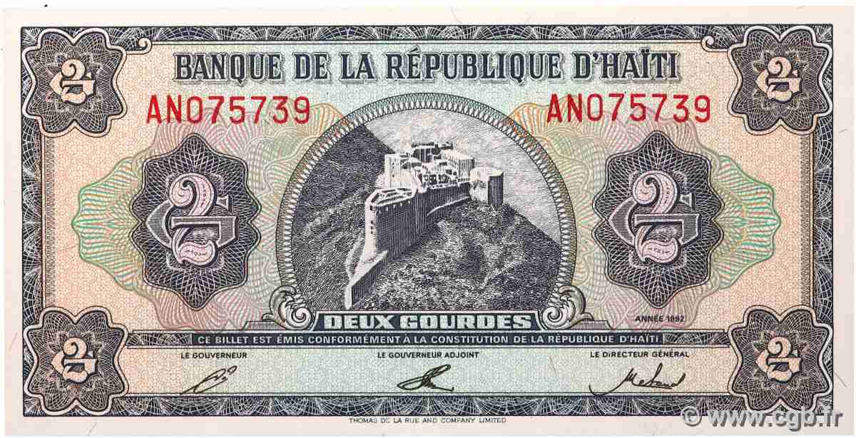 2 Gourdes HAÏTI 1992 P.260a UNC