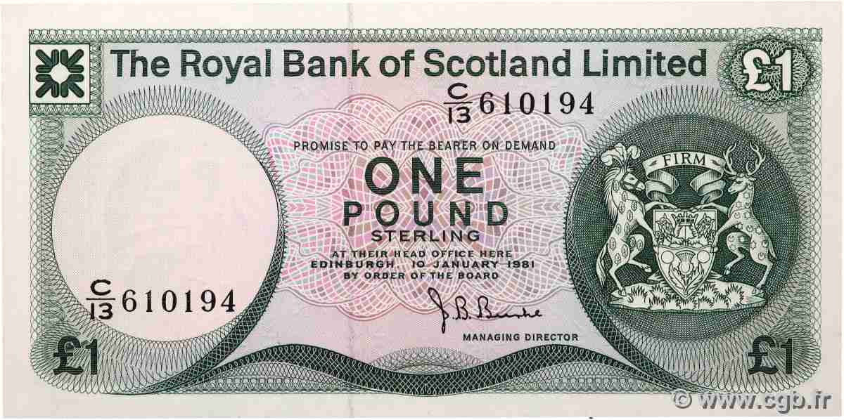 1 Pound ÉCOSSE 1981 P.336a pr.NEUF