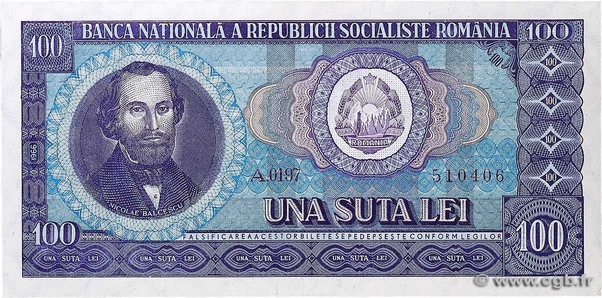100 Lei ROMANIA 1966 P.097a XF