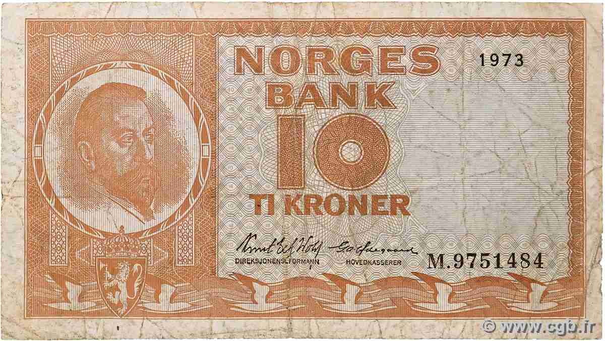 10 Kroner NORVÈGE 1973 P.31f TB