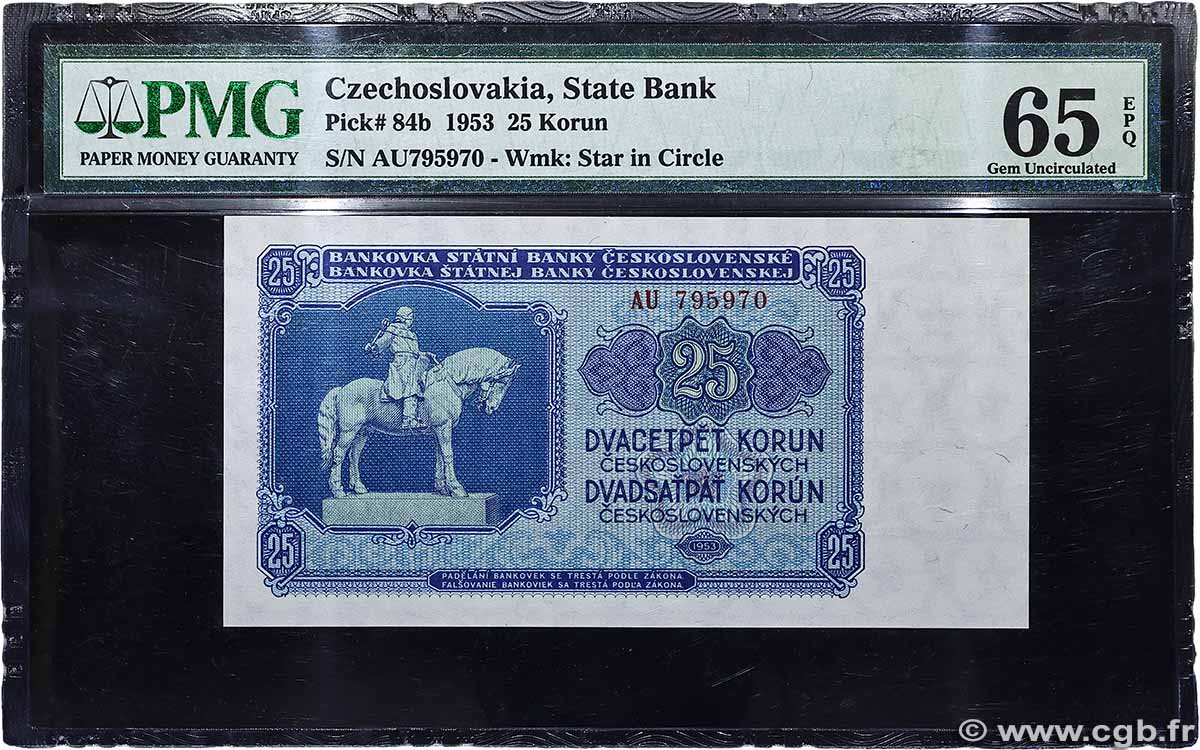 25 Korun TSCHECHOSLOWAKEI 1953 P.084b ST